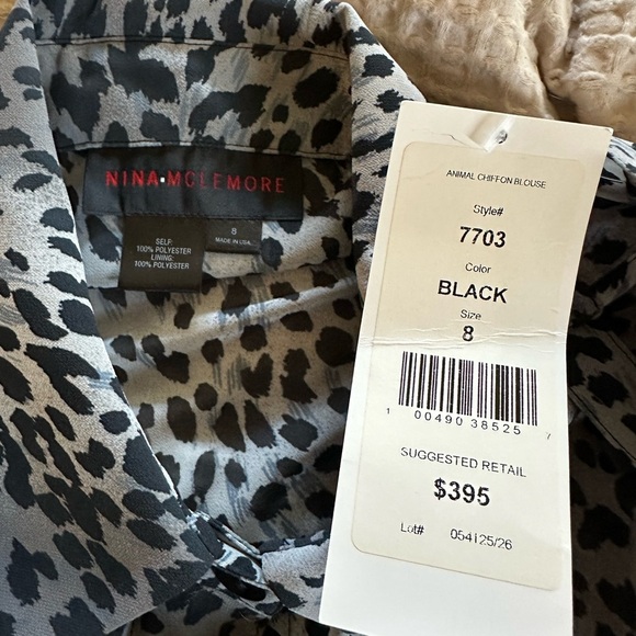 Nina McLemore Leopard Print Button-Up Blouse - Picture 3 of 4